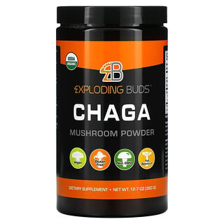 Exploding Buds, Chaga, Hongo orgánico certificado en polvo, 360 g (12,7 oz)