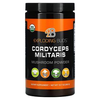 Exploding Buds, Cordyceps militaris, Cogumelo Orgânico Certificado em Pó, 360 g (12,7 oz)