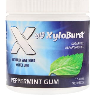 Xyloburst, Xylitol Chewing Gum, Peppermint, 5.29 oz (150 g), 100 Pieces