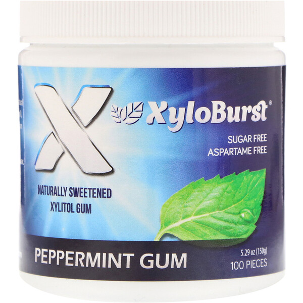 Chewing-gum au xylitol à la menthe poivrée 150 g, 100 dragées