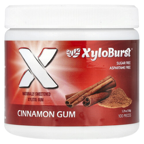 Xyloburst Xylitol Gum, Cinnamon, 100 Pieces, 5.29 oz (150 g)