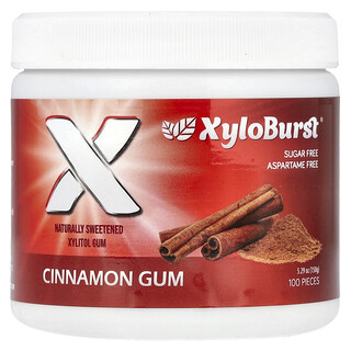 Xyloburst, Gom Xilitol, Kayu Manis, 100 Buah, 150 g (5,29 ons)