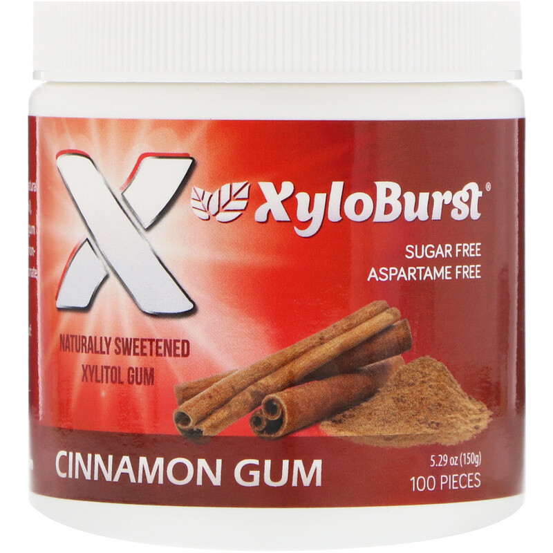 Xyloburst, Xylitol Chewing Gum, Cinnamon, 5.29 oz (150 g), 100 Pieces