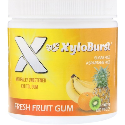 Xyloburst Xylitol Chewing Gum, Fresh Fruit , 5.29 oz (150 g), 100 Pieces
