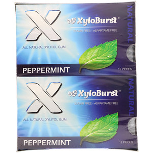Отзывы о Ксилоберст, All Natural Xylitol Gum, Peppermint, 12 Packs, 12 Pieces per Pack