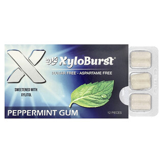 Xyloburst, Chicles con xilitol totalmente natural, Menta`` 12 piezas