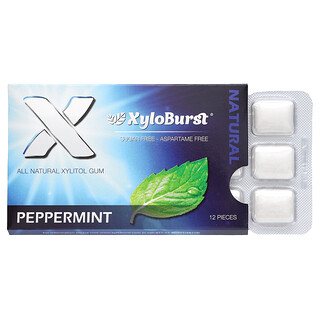 Xyloburst, Permen Karet Xilitol, Peppermint, 12 Buah