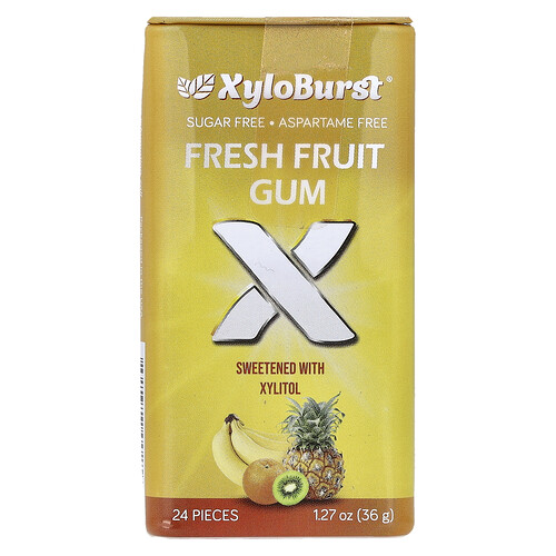Xyloburst, Xylitol Gum, Fresh Fruit, 24 Pieces, 1.27 oz (36 g)