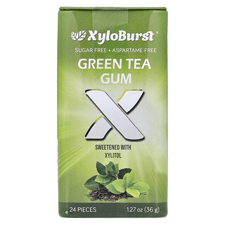 Xyloburst, Xylitol Gum, Xylitgummi, grüner Tee, 24 Stück, 36 g (1,27 oz.)