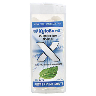 Xyloburst, Xylitol-sødede mintpastiller, pebermynte, 60 stk.