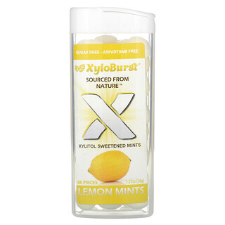 Xyloburst, Permen Mint dengan Pemanis Xylitol, Lemon, 60 Buah