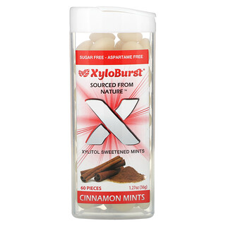 Xyloburst, Permen Mint dengan Pemanis Xylitol, Kayu Manis, 60 Buah