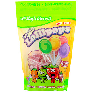 Xyloburst, Sugar-Free Lollipops with Xylitol, Assorted Flavors, 50 Lollipops (18.6 oz)