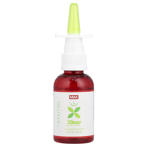 Xlear, Natural Saline, Nasal Spray with Xylitol, Maximum Relief, 1.5 fl oz (45 ml)