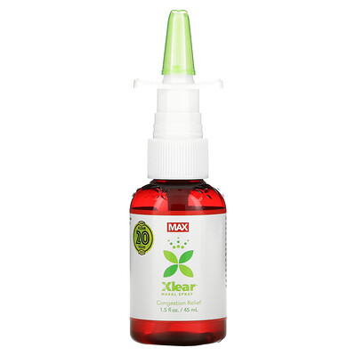 Xlear Max, Natural Saline Nasal Spray with Xylitol, Maximum Relief, 1.5 fl oz (45 ml)