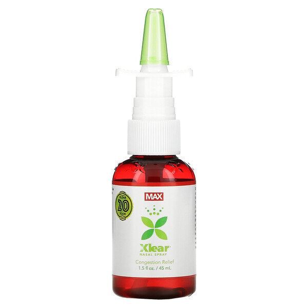 Xlear‏, Max, Natural Saline Nasal Spray with Xylitol, Maximum Relief, 1.5 fl oz (45 ml)