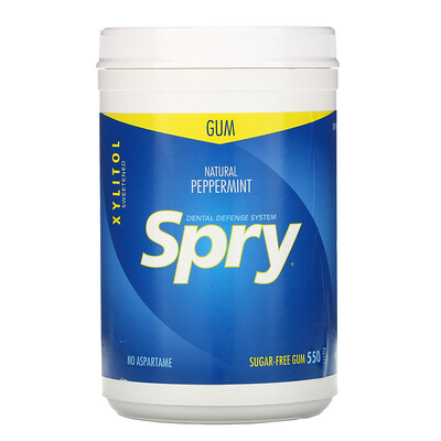 Xlear Spry, жевательная резинка, натуральная мята, без сахара, 550 штук (660 г)