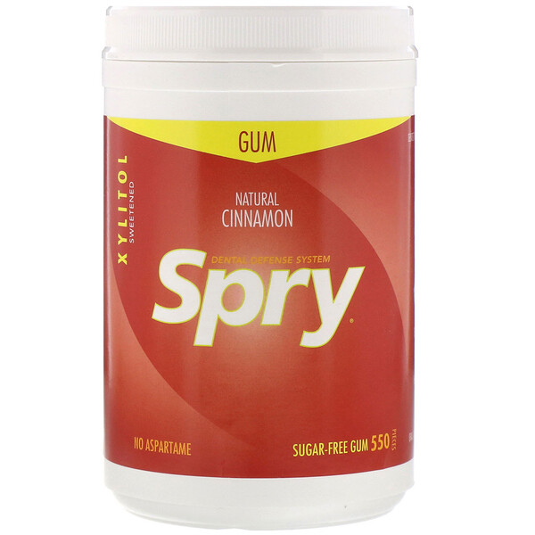 Xlear, Spry, Chewing Gum, Natural Cinnamon, Sugar Free, 550 Count, (660 g) iHerb