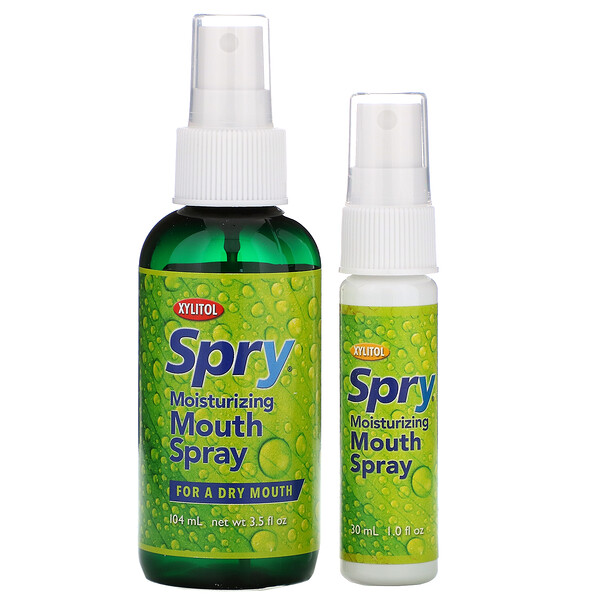 Xlear, Spry, Moisturizing Mouth Spray, Light Mint, 2 Pack, 4.5 fl oz