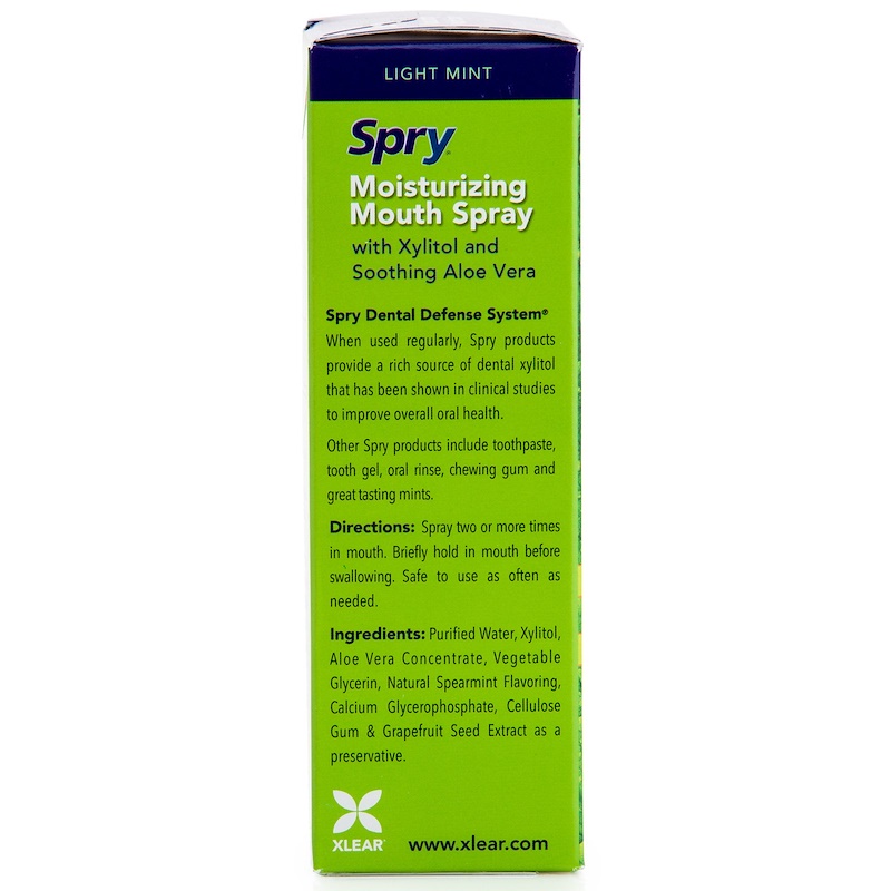Xlear, Spry, Moisturizing Mouth Spray, Light Mint, 2 Pack, 4.5 fl oz