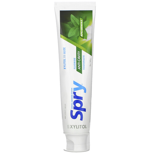 Xlear, Spry Toothpaste, Anti-Cavity with Fluoride, Spearmint, 5 oz (141 g)