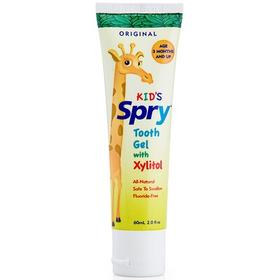 Купить Spry для детей, зубной гель с ксилитом, оригинальный, 2, 0 жидкие унции (60 мл)