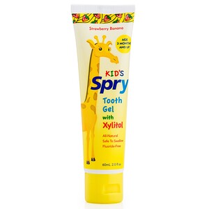 Кслир, Kid's Spry Tooth Gel, with Xylitol, Strawberry Banana, 2.0 fl oz (60 ml) отзывы