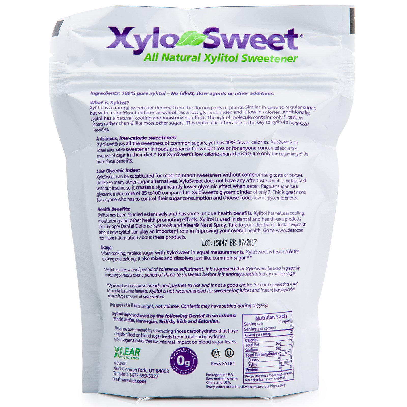Xlear, XyloSweet, All Natural Xylitol Sweetener, 1 lb (454 g) iHerb