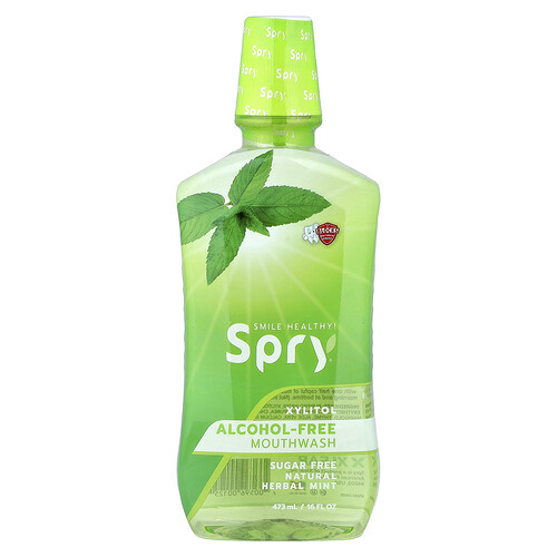 Xlear Spry® Mouth Wash, Alcohol-Free, Natural Herbal Mint, 16 fl oz (473 ml)