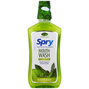 Отзывы о Кслир, Spry Mouth Wash, Healing Blend, Alcohol-Free, Natural Herbal Mint, 16 fl oz (473 ml)