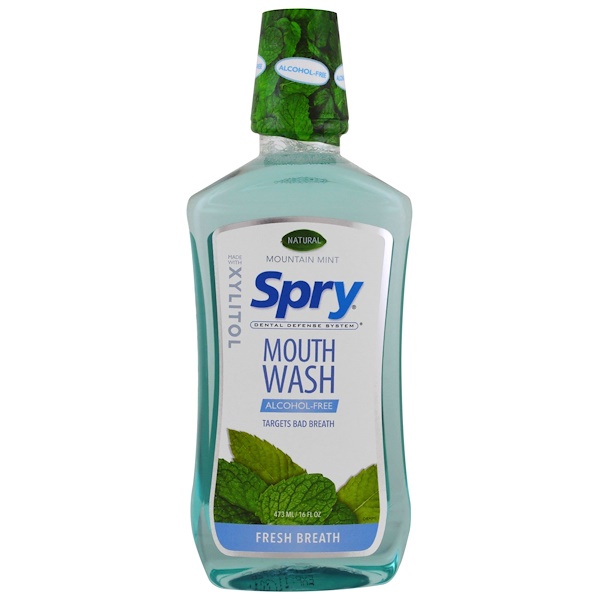 Xlear, Spry, Mouthwash, Natural Mountain Mint, Fresh Breath, Alcohol