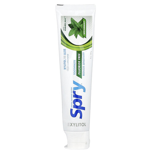Xlear, Natural Spry®, fluoridfreie Zahnpasta, Spearminze, 141 g (5 oz)