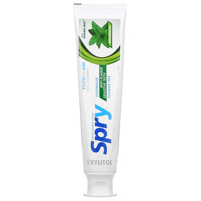 Купить Xlear Natural Spry Toothpaste, Anti-Plaque Sensitive Teeth, Fluoride Free, Spearmint, 5 oz (141 g)