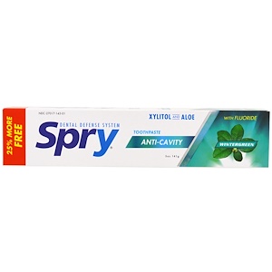 Отзывы о Кслир, Spry Toothpaste, Anti-Cavity with Flouride, Natural Wintergreen, 5 oz (141 g)