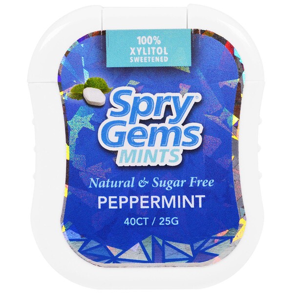 Xlear, Spry Gems, Mints, Peppermint, 40 Count, 25 g