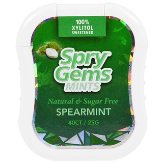 Xlear, Spry Gems, Minzbonbons, Grüne Minze, 40 Stück, 25 g