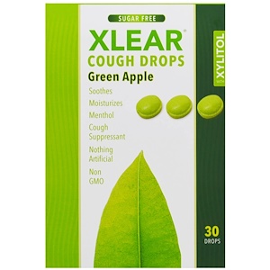 Отзывы о Кслир, Xylitol, Cough Drops, Sugar Free, Green Apple, 30 Drops