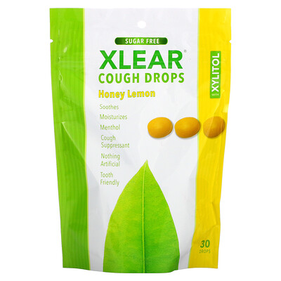 Купить Xlear Леденцы от кашля с ксилитолом, без сахара, мед и лимон, 30 капель