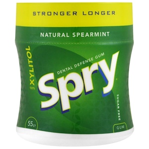Отзывы о Кслир, Spry, Stronger Longer Dental Defense Gum, Natural Spearmint, Sugar Free, 55 Count