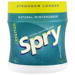 Кслир, Spry, Stronger Longer Dental Defense Gum, Natural Wintergreen, Sugar Free, 55 Count отзывы