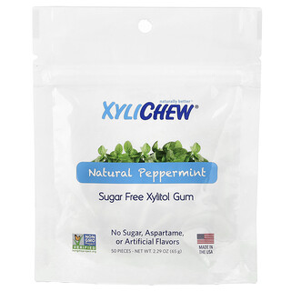 XyliDENT, Sugar Free Xylitol Gum, Natural Peppermint, 50 Pieces, 2.29 oz (65 g)