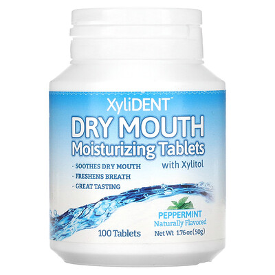 

XyliDENT Dry Mouth увлажняющие таблетки с ксилитолом перечная мята 100 таблеток