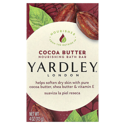 Yardley London питательный мыло для ванны какао-масло 113 г (4 унции)