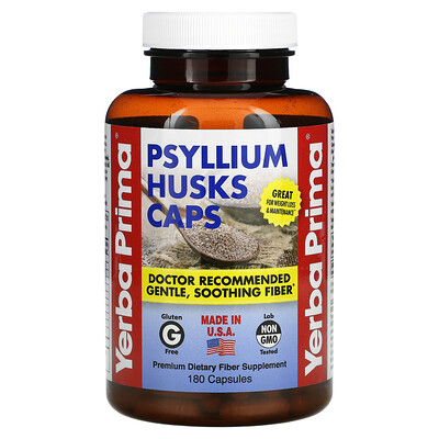 

Yerba Prima, Psyllium Husks Caps, 180 Capsules