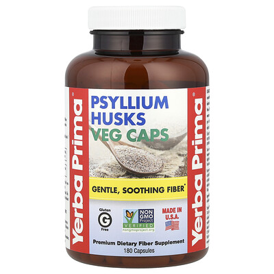 Yerba Prima  Psyllium Husks Veg Caps  180 Capsules