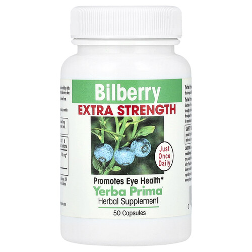 Yerba Prima, Bilberry, Extra Strength, 160 mg, 50 Capsules