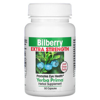 Yerba Prima, Bilberry Extra Strength, 50 Capsules