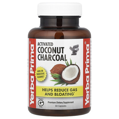 Yerba Prima  Activated Coconut Charcoal  260 mg  60 Capsules