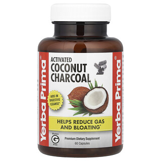 Yerba Prima, Carbón vegetal de coco activado, 60 cápsulas (130 mg por cápsula)