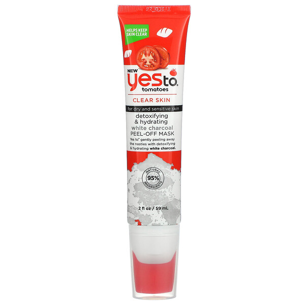 Tomatoes, Detoxifying & Hydrating White Charcoal Peel-Off Beauty Mask, 2 fl oz (59 ml)